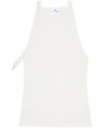 Courreges - Courrèges Buckle Ribbed Halter Top - Lyst