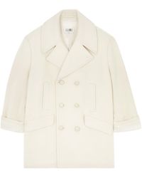 MM6 by Maison Martin Margiela - Double-Breasted Oversized Coat - Lyst
