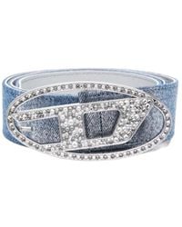 DIESEL - B-1Dr Embellished Denim Belt - Lyst