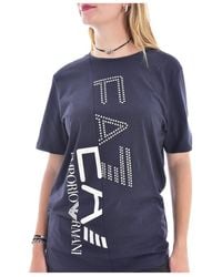 EA7 - T-Shirt With Round Neck And Short Sleeves - Lyst