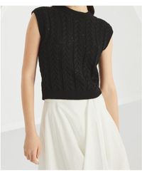Brunello Cucinelli - Dazzling Double Cable Sweater Vest - Lyst