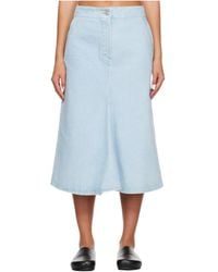 Studio Nicholson - A-Line Denim Cotton Skirt - Lyst