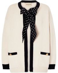 Valentino - Long-Sleeved Bow-Detailed Cardigan - Lyst