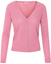 Liu Jo - Ribbed Lurex V-Neck Cardigan - Lyst