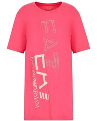 EA7 - T-Shirt With Round Neck And Short Sleeves - Lyst