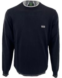 BOSS - Round-Collar And Long-Sleeved Sweater - Lyst