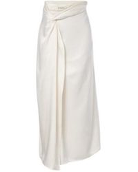 Rohe - Gathered Satin Midi Skirt - Lyst