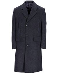 Prada - Single-Breasted Long Coat - Lyst