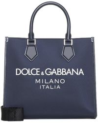 Dolce & Gabbana - Logo Printed Top Handle Tote Bag - Lyst