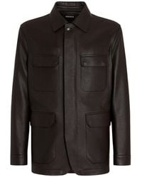 ZEGNA - Leather Flap-Pockets Jacket - Lyst