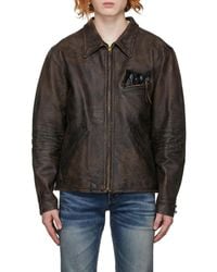 RRL - Zipped Leather Jacket - Lyst