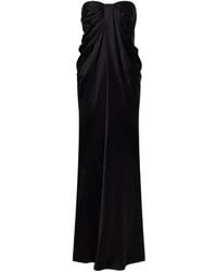 TOVE - Strapless Draped Satin Gown - Lyst