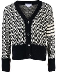 Thom Browne - Twist V-Neck Cable-Knit Cardigan - Lyst