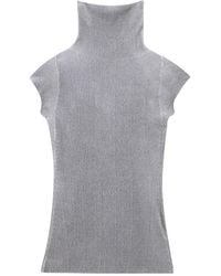 Giorgio Armani - Sweater Slim Fit Cup Sleeve Turtleneck English Ribbed Viscose - Lyst