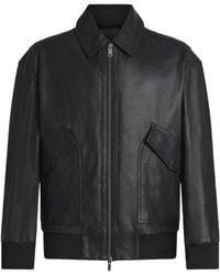 BOSS - Boss Zip-Up Leather Jacket - Lyst
