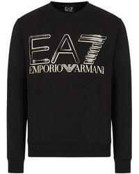 EA7 - Round-Necked Logo Sweater - Lyst