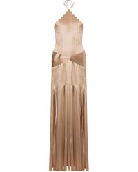 Alberta Ferretti - Pleated Sleeveless Halterneck Gown - Lyst