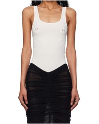 Mugler - Scoop-Neck Embellished Bodysuit - Lyst