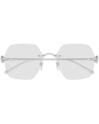Cartier - Geometric Frame Glasses - Lyst