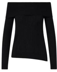 Liu Jo - Wool Sweater With Bardot Neckline - Lyst