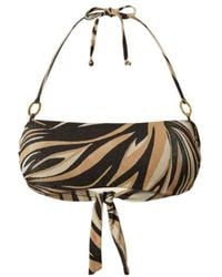 Twinset - Zebra-Print Bandeau Bikini Top - Lyst