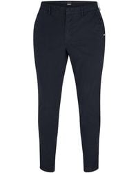 BOSS - Buttonzip Waist Cotton Chino Trousers - Lyst