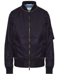 Valentino - Zip-Up Long-Sleeved Bomber Jacket - Lyst