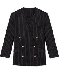 CASABLANCA - Double Breasted Striped Oversized Blazer - Lyst
