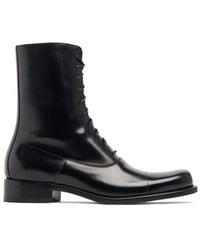 The Row - Kai Leather Lace-Up Boots - Lyst