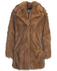 Stand Studio - Lapel Long-Sleeved Fur Coat - Lyst