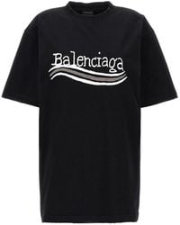 Balenciaga - Logo Printed Large-Fit T-Shirt - Lyst