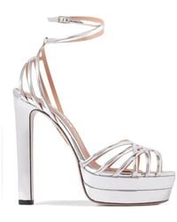 Aquazzura - Metallic Strap High-Heeled Sandals - Lyst