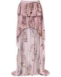 Blumarine - Printed Asymmetric Georgette Maxi Skirt - Lyst