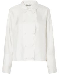 Rohe - Double-Breasted Silk-Satin Blouse - Lyst