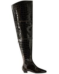 Magda Butrym - Croc-Effect Leather Over-The-Knee Boots - Lyst