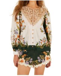 FARM Rio - Nature Lace Long Sleeve Blouse - Lyst