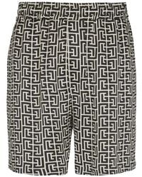Balmain - Monogram-Pattern Shorts - Lyst