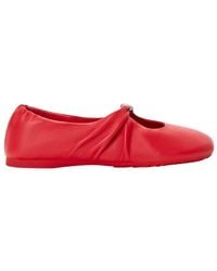 Loewe - Leather Pebble Soft Ballet Flats - Lyst