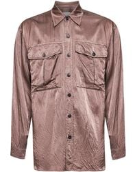 Dries Van Noten - Long-Sleeved Satin Shirt - Lyst