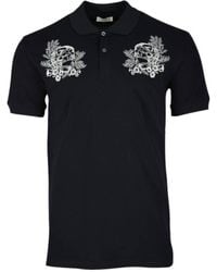 McQueen - Skull Embroidered Polo Shirt - Lyst