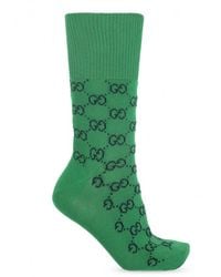 Gucci - Monogram-Pattern Intarsia-Knit Socks - Lyst