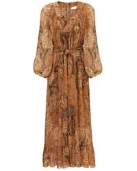 Zimmermann - Carousel Paisley-Print Tassel-Detail Maxi Dress - Lyst