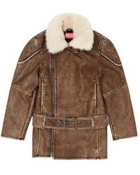 DIESEL - Double-Breasted Aviator-Biker Coat - Lyst