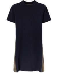 Sacai - Shell-Paneled Cotton-Blend Jersey Mini Dress - Lyst
