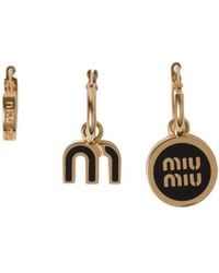 Miu Miu - Set Of Three Clasp Fastened Hoop Earrings - Lyst