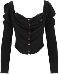 Vivienne Westwood - Bea Puff-Sleeved Corset Cardigan - Lyst
