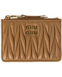 Miu Miu - Logo-Lettering Zipped Cardholder - Lyst
