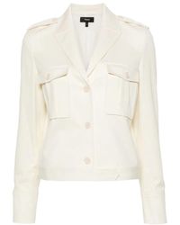 Theory - Buttoned Straight Hem Cropped Jacket - Lyst