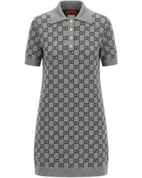 Gucci - Gg Wool Jacquard Polo Dress - Lyst