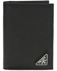 Prada - Triangle-Logo Bi-Fold Wallet - Lyst